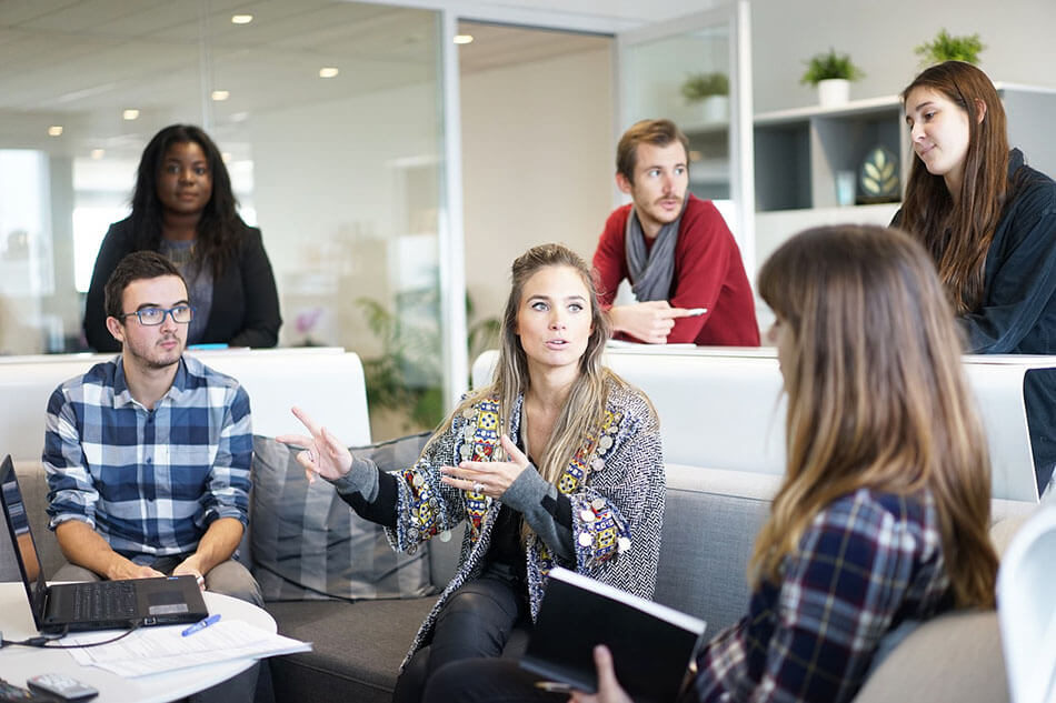 People talking at the office